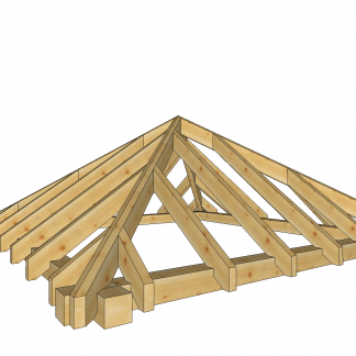 Hip roof structure 3,5x3,5m