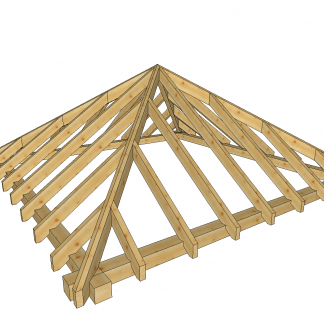 Hip roof structure 4,5x4,5m