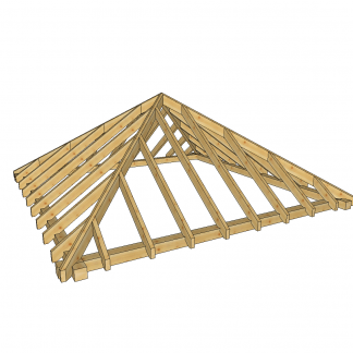 Hip roof structure 5x5m
