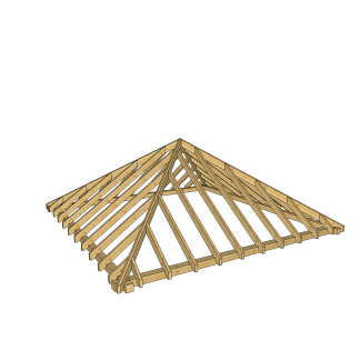 Hip roof structure 6x6m