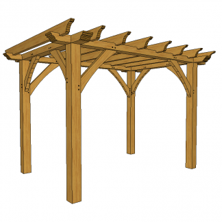 Solid wood pergola 2x3m
