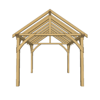 Altana ogrodowa drewniana , dach dwuspadowy 3x4 m spec 100