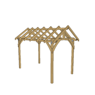 Altana ogrodowa drewniana , dach dwuspadowy 2x3,5 m spec 100