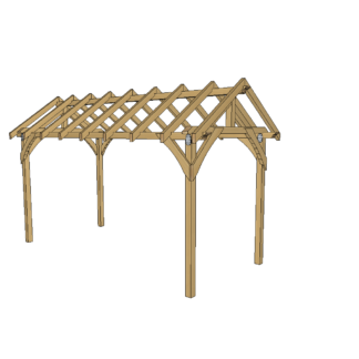 Altana ogrodowa drewniana , dach dwuspadowy 2x4,5 m spec 100