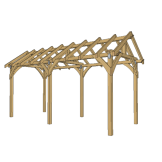 Altana ogrodowa drewniana , dach dwuspadowy 2x5 m spec 100