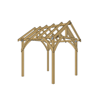 Altana ogrodowa drewniana , dach dwuspadowy 2,5x2,5 m spec 100