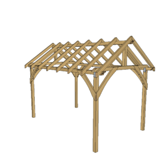 Altana ogrodowa drewniana , dach dwuspadowy 2,5x4 m spec 100