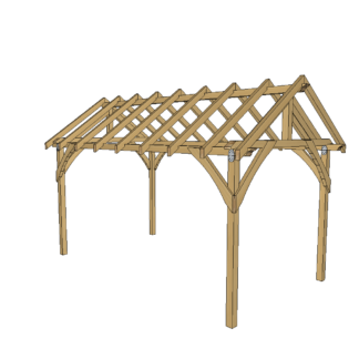 Altana ogrodowa drewniana , dach dwuspadowy 2,5x4,5 m spec 100
