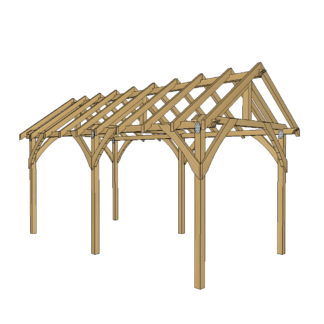 Altana ogrodowa drewniana , dach dwuspadowy 2,5x5 m spec 100