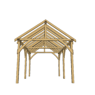 Altana ogrodowa drewniana , dach dwuspadowy 3x5 m spec 100