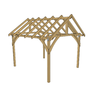 Altana ogrodowa drewniana , dach dwuspadowy 3x3,5 m spec 100