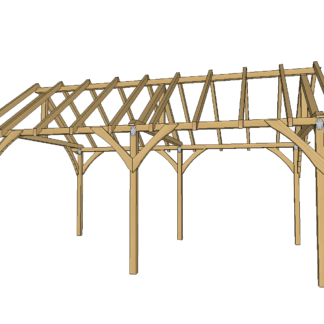 Altana ogrodowa drewniana , dach dwuspadowy 3,5x5,5 m spec 100