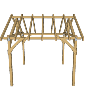 Altana ogrodowa drewniana , dach dwuspadowy 3x3 m spec 100