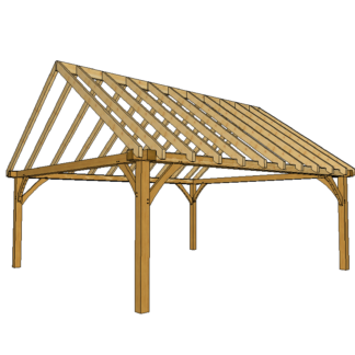 Altana ogrodowa drewniana , dach dwuspadowy 5,5x6 m spec 120